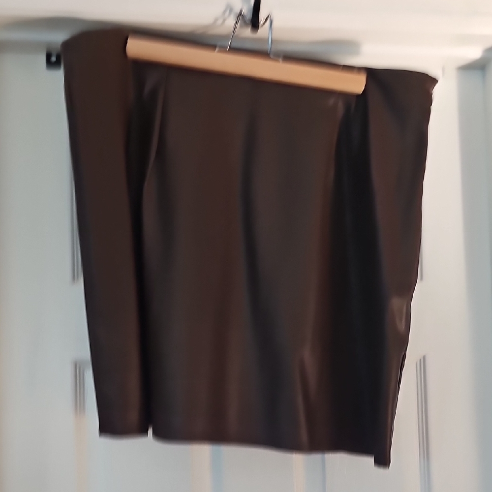 Old Navy Brown Faux Leather Pencil Skirt
